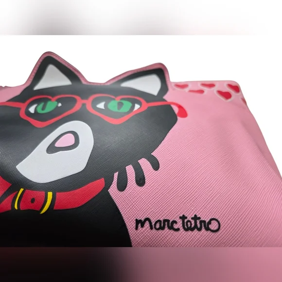 Marc Tetro - NEW Pink Cat Travel / Cosmetic Bag - Picture 2 of 7